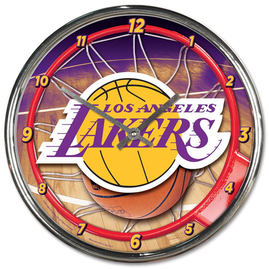 Los Angles Lakers NBA Chrome Wall Clock 12" - Fan Shop TODAY