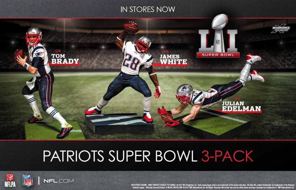 Patriots Super Bowl LI Champions Tom Brady, Edelman & White (Action Figure  3-Pack) McFarlane