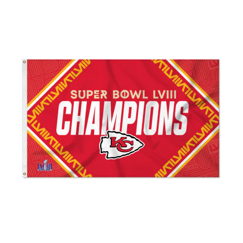 Kansas City Chiefs Super Bowl LVIII Champions 3×5 Banner Flag - Fan Shop TODAY