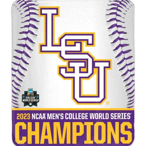 LSU Tigers 2023 NCAA Baseball World Series Champions Blanket 50"x60" - Fan Shop TODAY