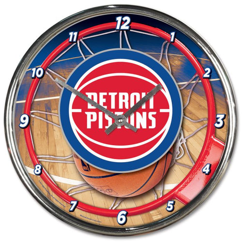 Detroit Pistons NBA Chrome Wall Clock 12" - Fan Shop TODAY