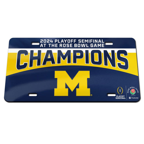 Michigan Wolverines 2024 Rose Bowl Champions Laser Mirror License Plate - Fan Shop TODAY