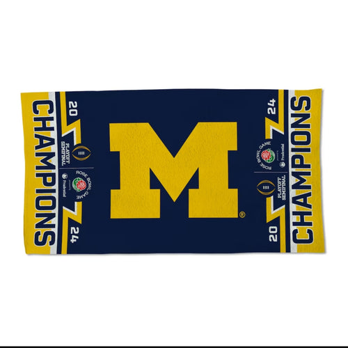 Michigan Wolverines 2024 Rose Bowl Champions Locker Room Towel 22" x 42" - Fan Shop TODAY