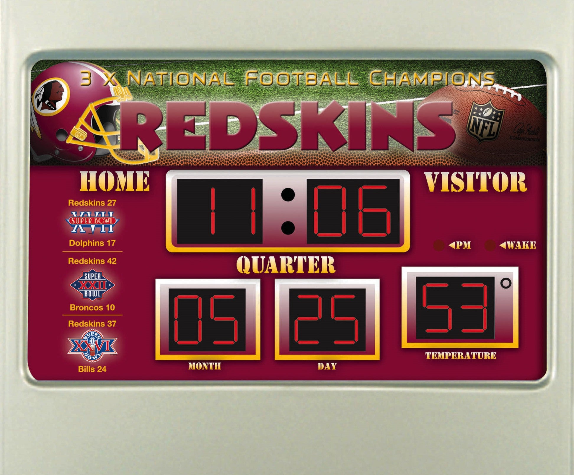 Washington Commanders NFL Scoreboard Alarm Clock