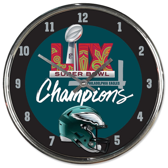 Philadelphia Eagles Super Bowl Champions Chrome Wall Clock - Fan Shop TODAY