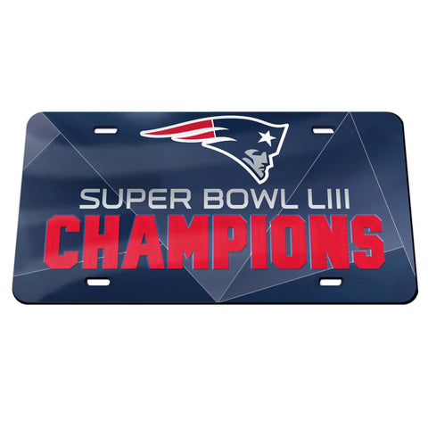 New England Patriots Super Bowl LIII Champions Mirror License Plate - Fan Shop TODAY