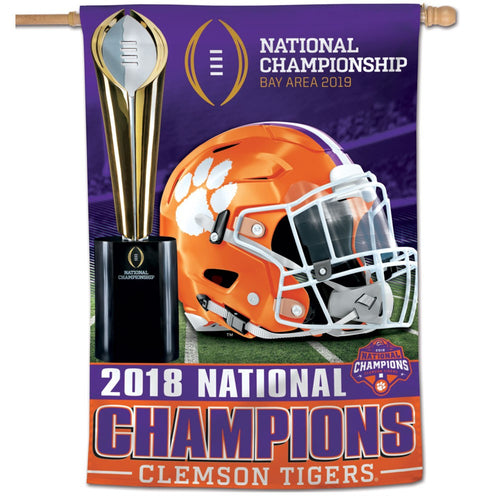 Clemson Tigers 2018 National Champions Banner Flag 28" x 40" - Fan Shop TODAY