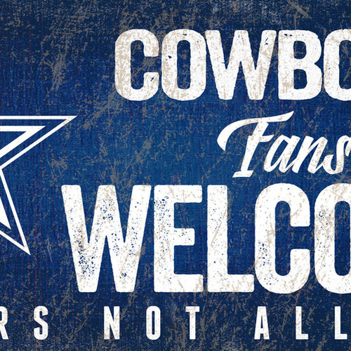 Cowboys NFL Wood Signs Fans Welcome 12x6 - Fan Shop TODAY
