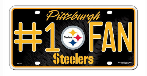 Steelers NFL Metal License Plate #1 FAN - Fan Shop TODAY