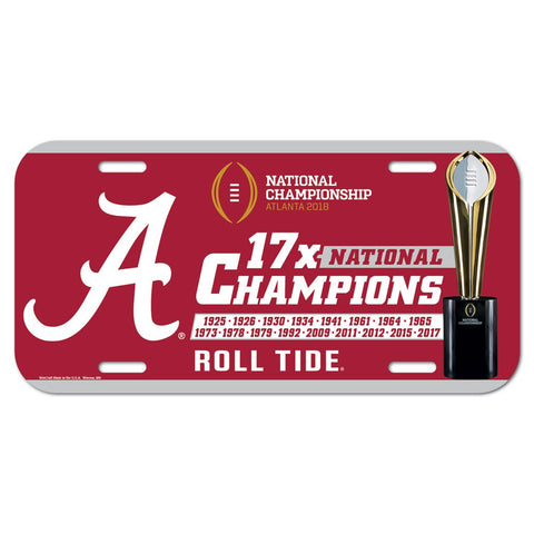 Alabama Crimson Tide National Champions Acrylic License Plate - Fan Shop TODAY