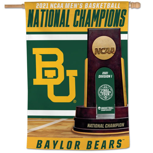 Baylor Bears 2021 NCAA National Champions Vertical Banner Flag 28" x 40" - Fan Shop TODAY