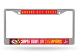 Kansas City Chiefs Super Bowl LIV Champions License Plate Frames - Fan Shop TODAY