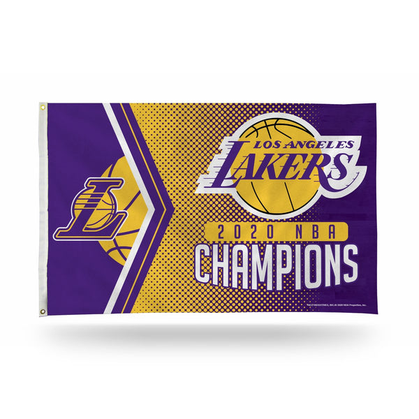Complete Set Los Angeles Lakers Champions 17 Banners/Flags Lot 18.5 x 11.5
