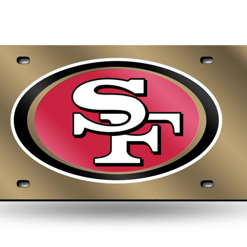 49ers NFL Mirror Laser Tag License Plate (Gold) - Fan Shop TODAY
