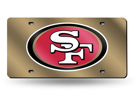 49ers NFL Mirror Laser Tag License Plate (Gold) - Fan Shop TODAY