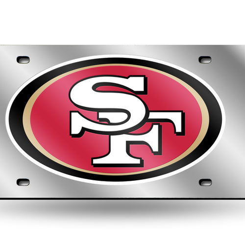 49ers NFL Mirror Laser Tag License Plate (Silver) - Fan Shop TODAY