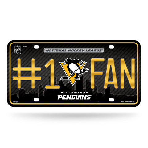 Penguins NHL Metal License Plate #1 FAN - Fan Shop TODAY