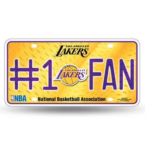 Lakers NBA Metal License Plate #1 FAN - Fan Shop TODAY
