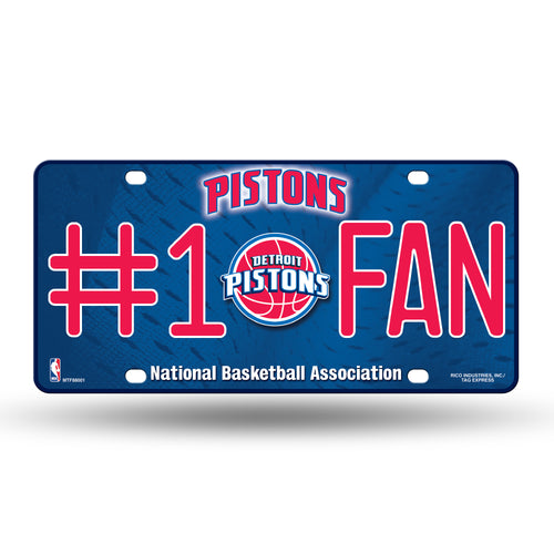 Pistons NBA Metal License Plate #1 FAN - Fan Shop TODAY