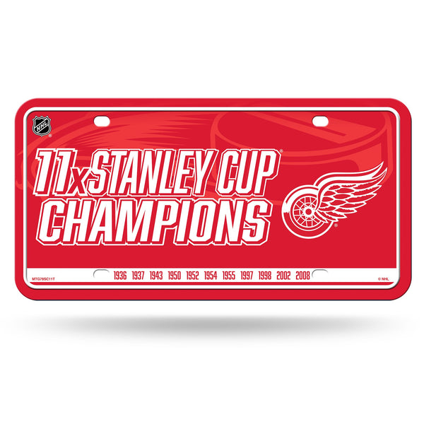 Detroit Red Wings 11x Time Stanley Cup Champions Metal License Plate - Fan Shop TODAY