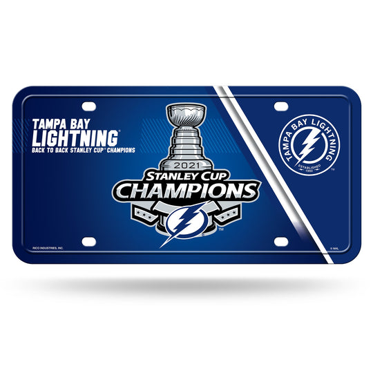 Tampa Bay Lightning 2021 Stanley Cup Champions Metal Tag License Plate - Fan Shop TODAY