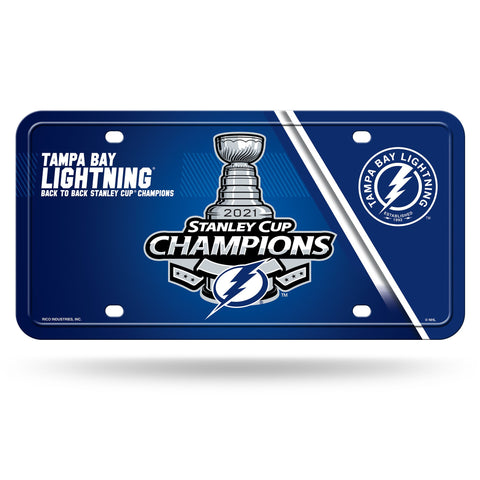 Tampa Bay Lightning 2021 Stanley Cup Champions Metal Tag License Plate - Fan Shop TODAY