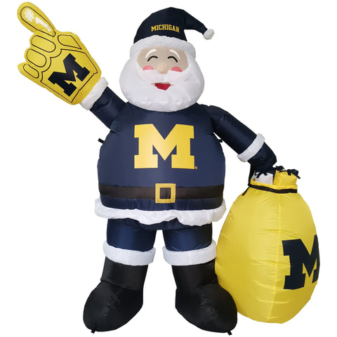 Michigan Wolverines NCAA Inflatable Santa 7' - Fan Shop TODAY