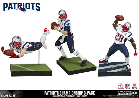 Patriots Super Bowl LI Champions Tom Brady, Edelman & White (Action Figure  3-Pack) McFarlane