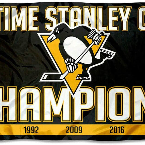 Pittsburgh Penguins NHL 5x Stanley CUP Champions - Banner Flag 3'x5' - Fan Shop TODAY