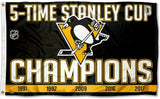 Pittsburgh Penguins NHL 5x Stanley CUP Champions - Banner Flag 3'x5' - Fan Shop TODAY