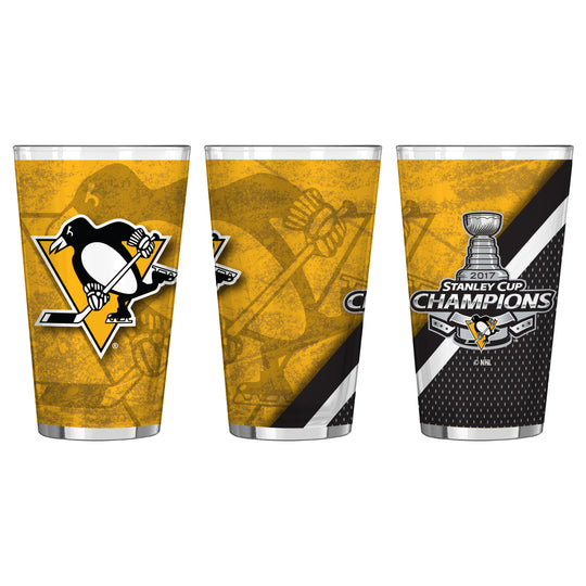 Penguins 2017 NHL Stanley CUP Champions 16oz. Sublimated Summary Pint Glass - Fan Shop TODAY