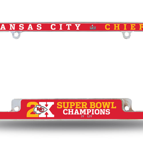 Kansas City Chiefs 2X Super Bowl LIV Champions License Plate Frame - Fan Shop TODAY