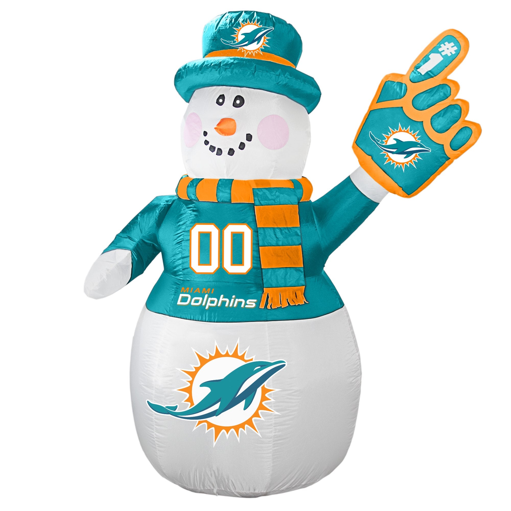 logobrands 7 ft. Miami Dolphins Inflatable Santa 620286 - The Home