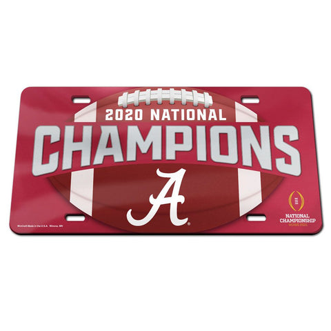 Alabama Crimson Tide 2020 National Champions Laser Acrylic License Plate - Fan Shop TODAY