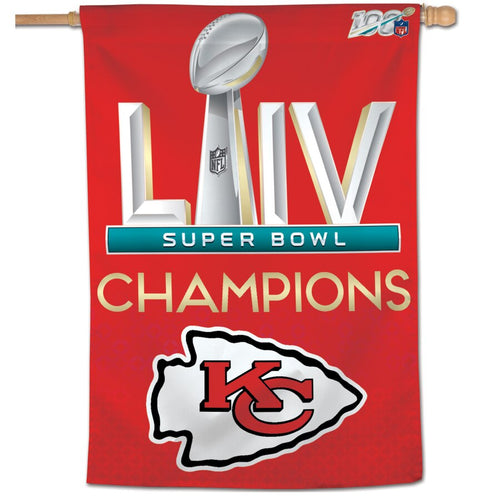 Kansas City Chiefs Super Bowl LIV Champions 28''x 40'' Vertical Banner - Fan Shop TODAY
