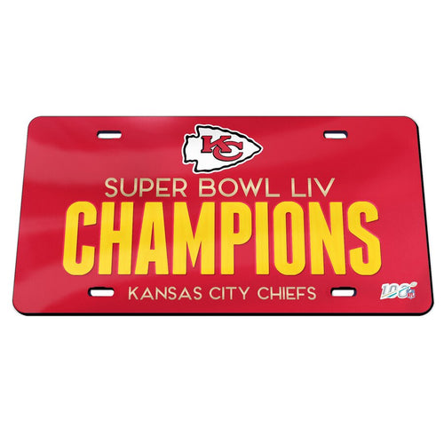 Kansas City Chiefs Super Bowl LIV Champions Laser Cut License Plate - Fan Shop TODAY
