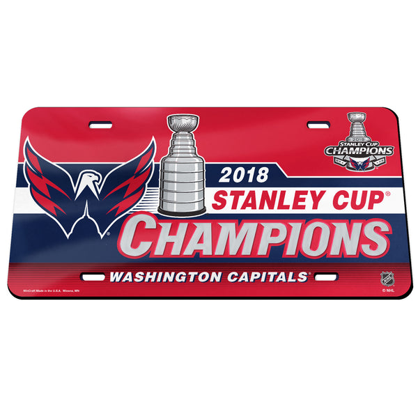 Washington Capitals 2018 NHL Stanley CUP Champions Acrylic Mirror License Plate - Fan Shop TODAY