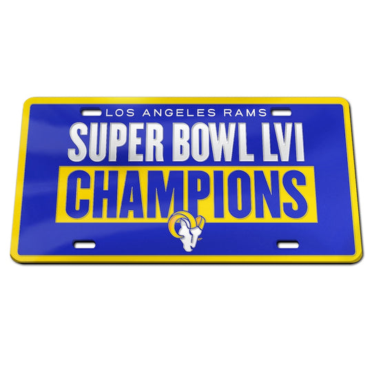 Los Angeles Rams Super Bowl LVI Champions Mirror Laser Acrylic License Plates - Fan Shop TODAY