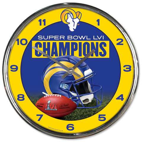 Los Angeles Rams Super Bowl LVI Champions Chrome Wall Clock - Fan Shop TODAY