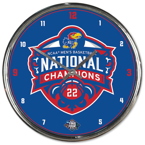 Kansas Jayhawks 2022 NCAA National Champions Chrome Wall Clock - Fan Shop TODAY