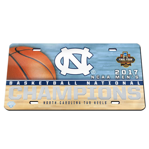 UNC 2017 NCAA National Champions Crystal Mirror License Plate NEW! - Fan Shop TODAY