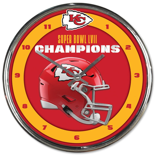 Kansas City Chiefs Super Bowl LVII Champions Chrome Wall Clock - Fan Shop TODAY