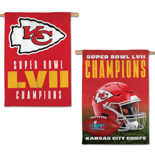 Kansas City Chiefs Super Bowl LVII Champions Vertical Banner Flag 28" x 40 - Fan Shop TODAY
