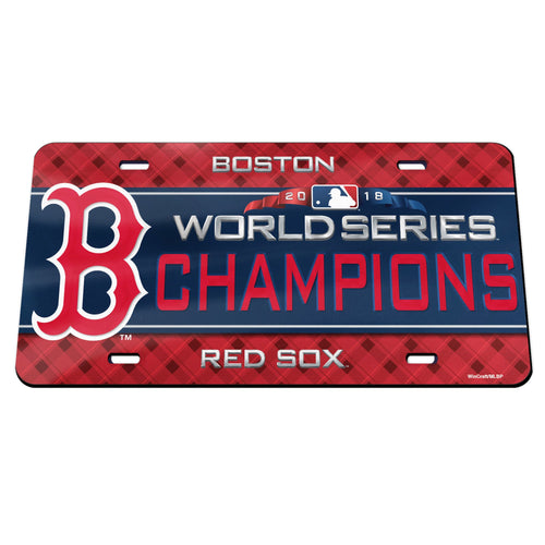 Boston Red Sox 2018 World Series Champions Mirror License Plate - Fan Shop TODAY